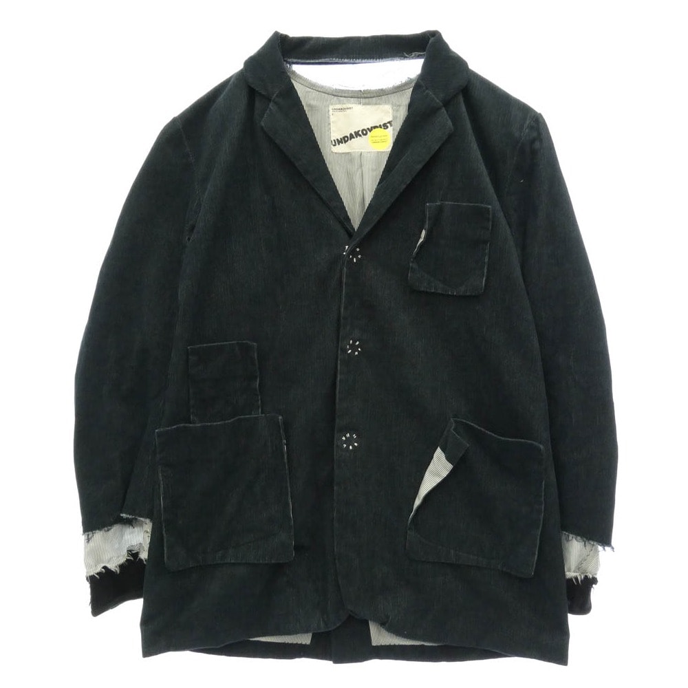 UNDERCOVER アンダーカバー G222 UNDAKOVRIST 復刻 ほつれ コーデュロイ ジャケット ネイビー系 L【中古】