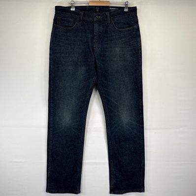 古着 ノーティカ NAUTICA デニムパンツ ジーンズ ジーパン 長ズボン ストレート ヒゲ 5ポケット w36 L34 ネイビー系 メンズ