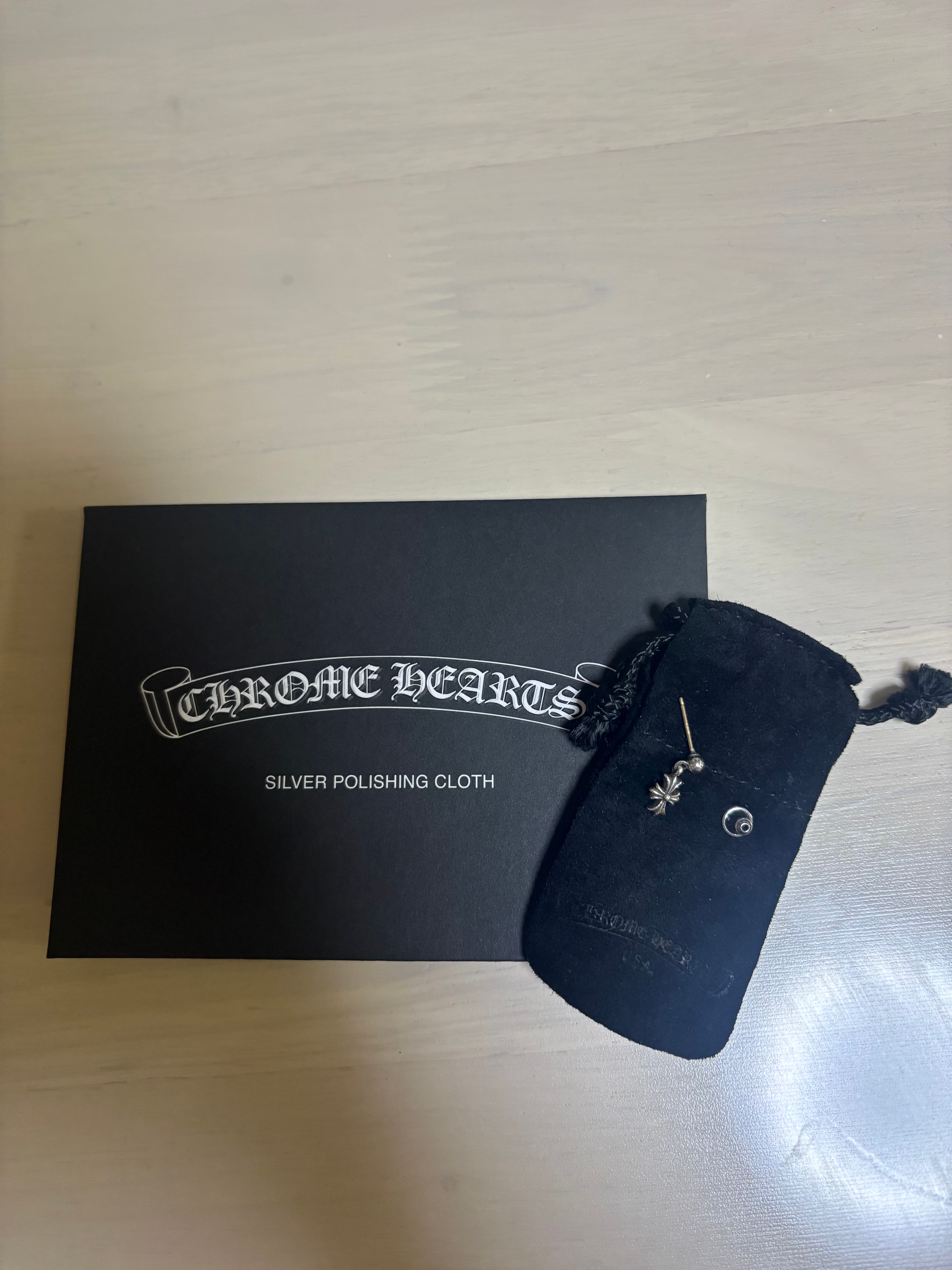 Chrome Hearts Tiny E CH Plus Drop Earrings "Silver"