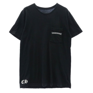 CHROME HEARTS クロムハーツ(原本無) スター バックプリント スクロールラベル ポケット付き 半袖 Tシャツ ブラック系 M【中古】