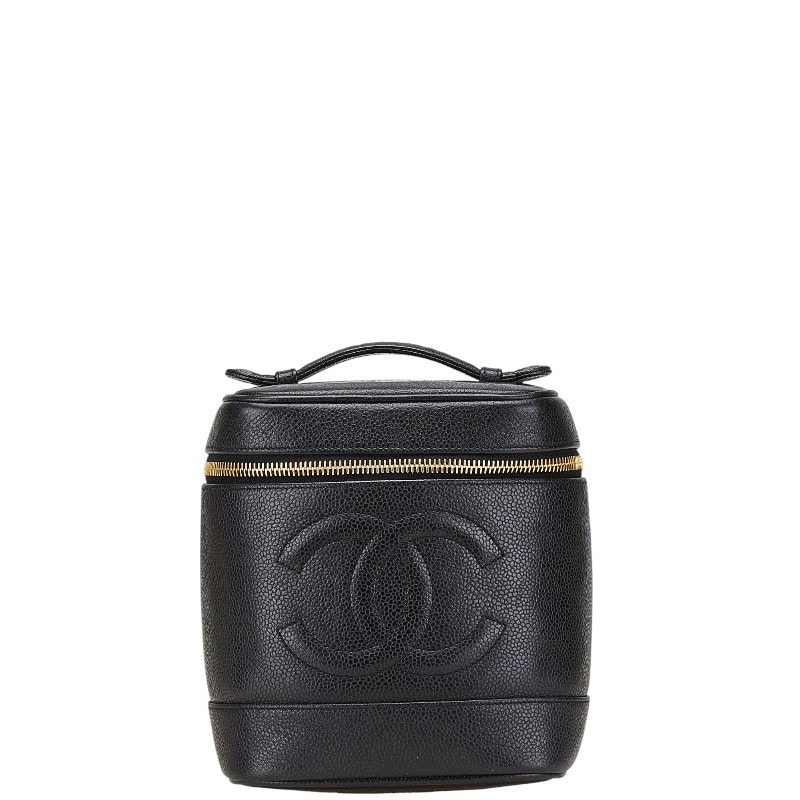 シャネル ココマーク バニティバッグ A01998 ブラック キャビアスキン レディース CHANEL 【中古】