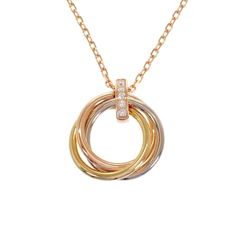 カルティエ CARTIER トリニティ B7058700 ネックレス K18イエローゴールド K18ピンクゴールド K18ホワイトゴールド ゴールド ダイヤモンド レディース【中古】【Aランク】