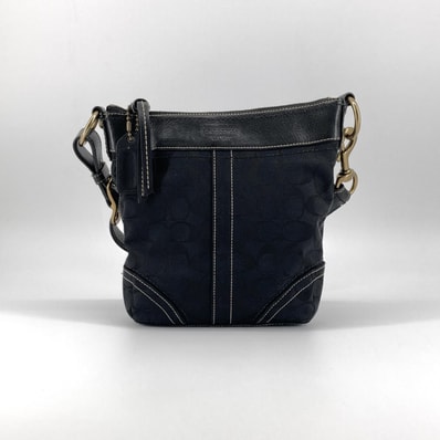COACH(コーチ) シグネチャーキャンバス レザー 10402 ショルダーバッグ ブラック