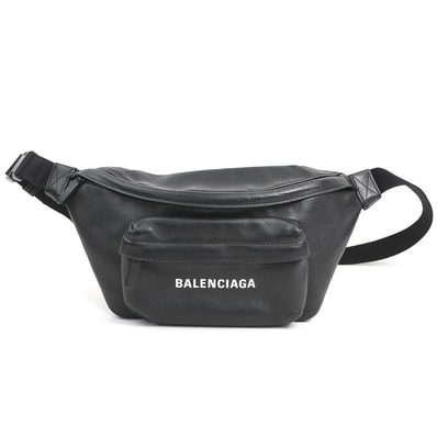 バレンシアガ BALENCIAGA ウエストバッグ ボディバッグ レザー ブラック ユニセックス 552375【中古】 h32659i