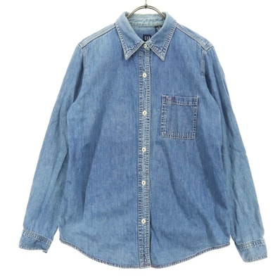 GAP ギャップ コットン 長袖 デニムシャツ XS ブルー系