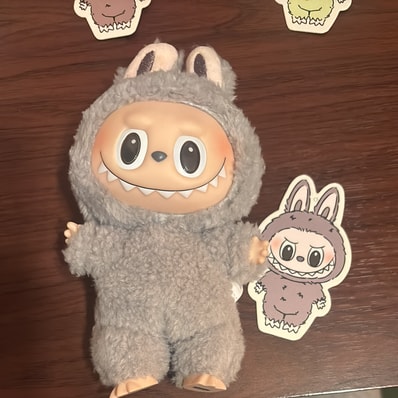 POP MART THE MONSTERS (LABUBU) Exciting Macaron Plush Series SESAME BEAN