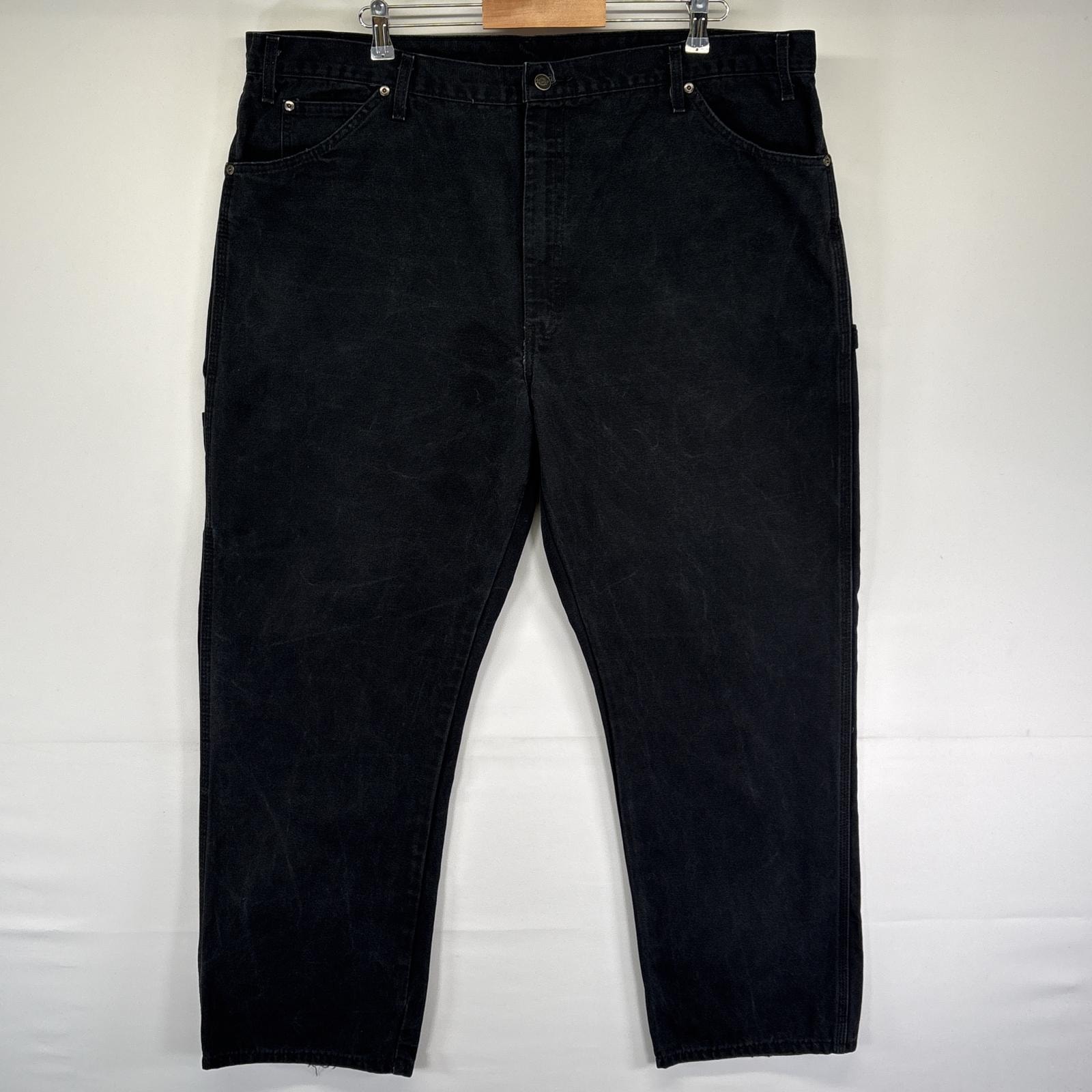 古着 ディッキーズ Dickies ワークパンツ ダック地 ペインター スパナポケット ハンマーループ w44 L32 ブラック メンズ