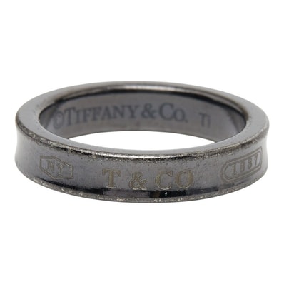 ティファニー 1837 ナロー リング 指輪 ブラック チタン レディース TIFFANY&Co. 【中古】
