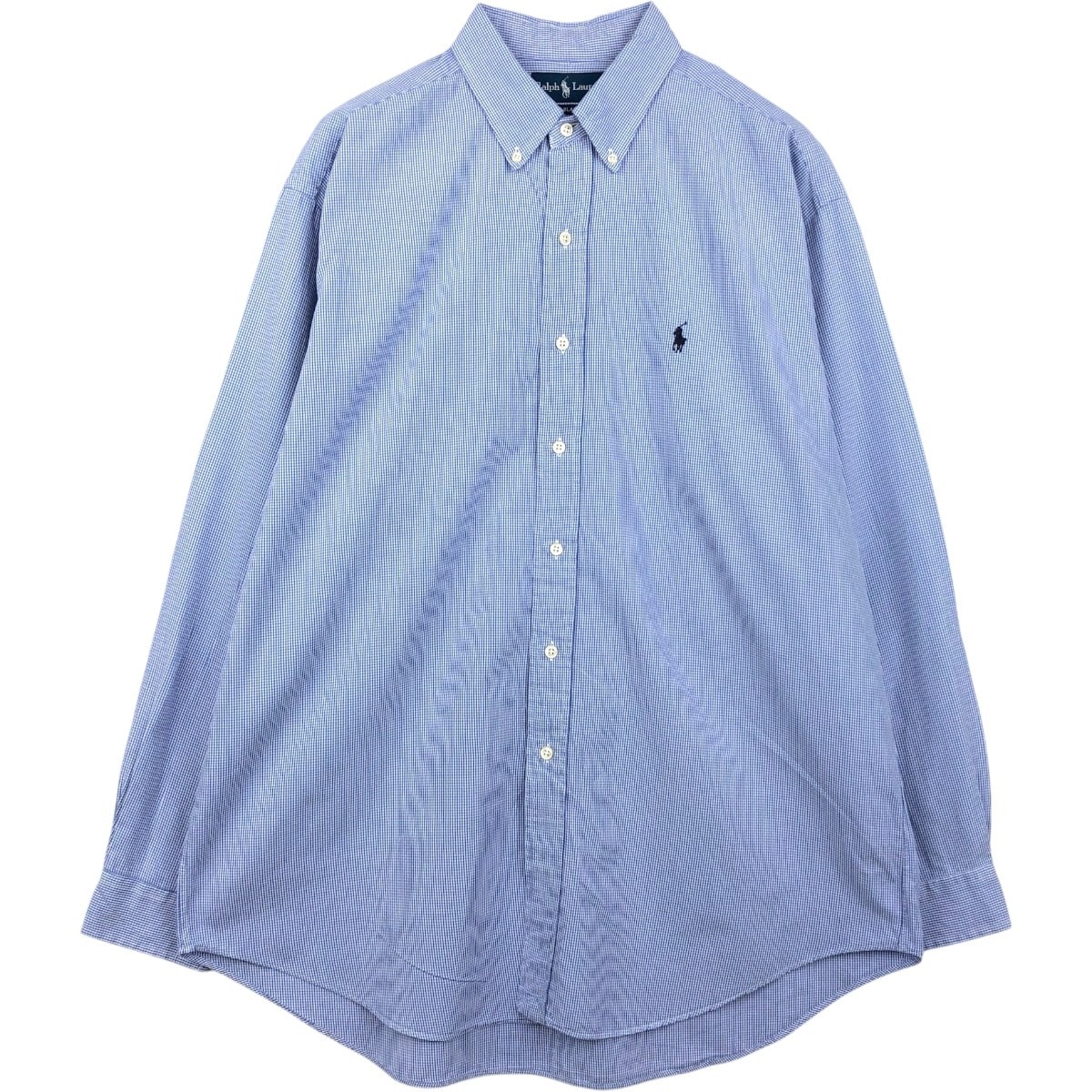 古着 ラルフローレン Ralph Lauren BLAKE 長袖 ボタンダウンチェックシャツ メンズL相当/eaa659337