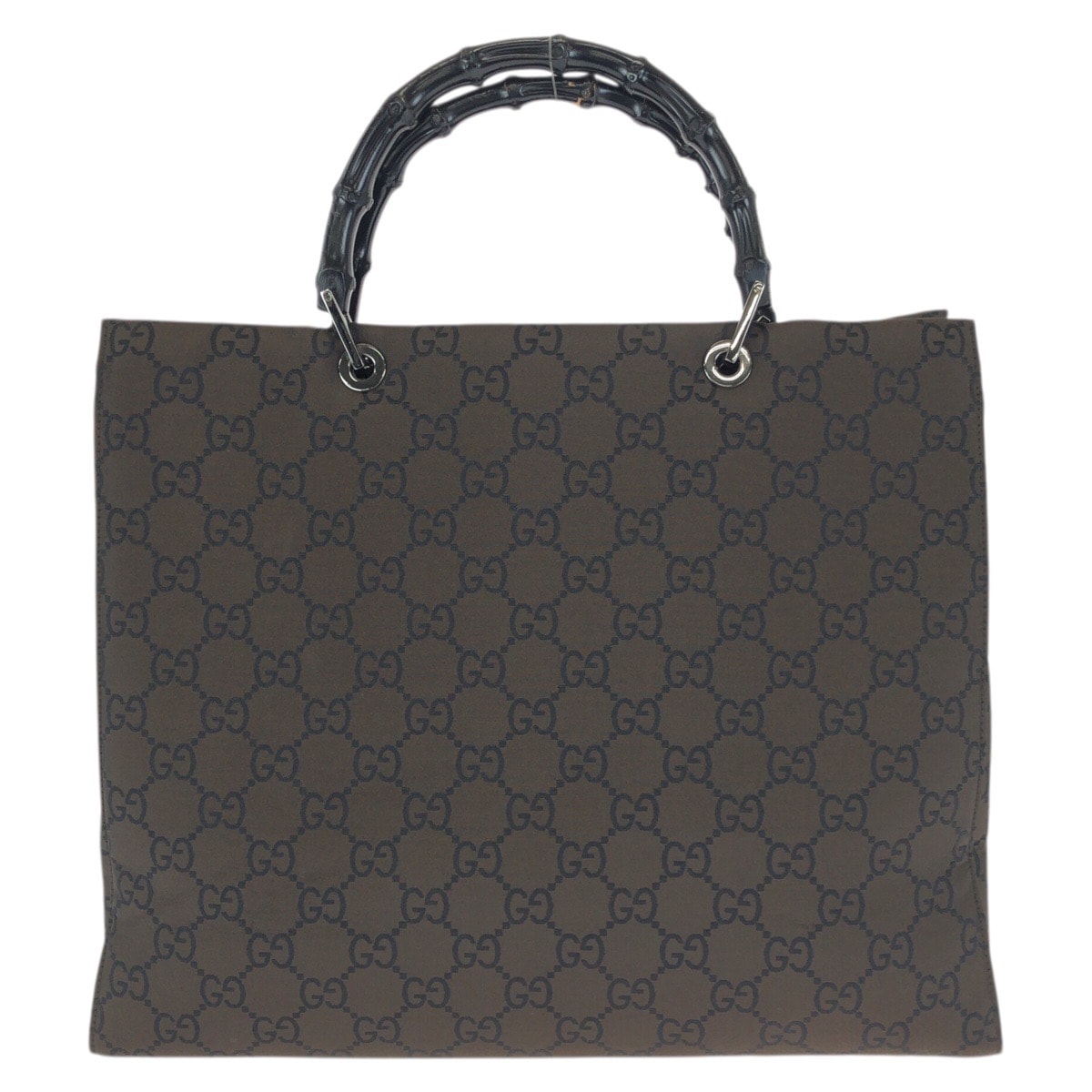 美品 GUCCI グッチ バンブー GG柄 ブラウン シルバー金具 ナイロン トートバッグ ハンドバッグ 601661 【中古】