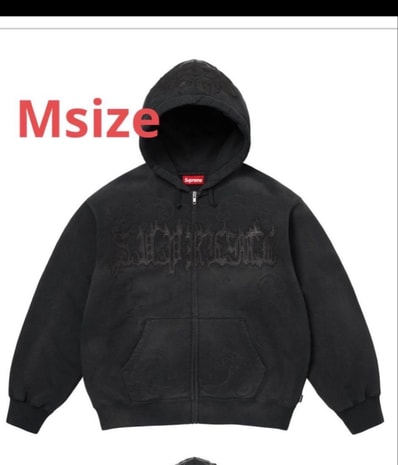 Supreme Leather Appliqué Zip Up 25ss M