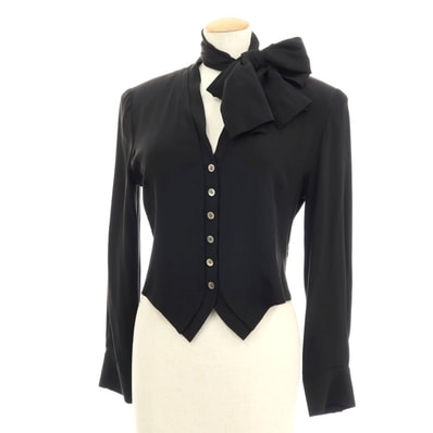 【中古】クロエ Chloe ショートストール付き シルク ブラウス ブラック【サイズ40】【レディース】
