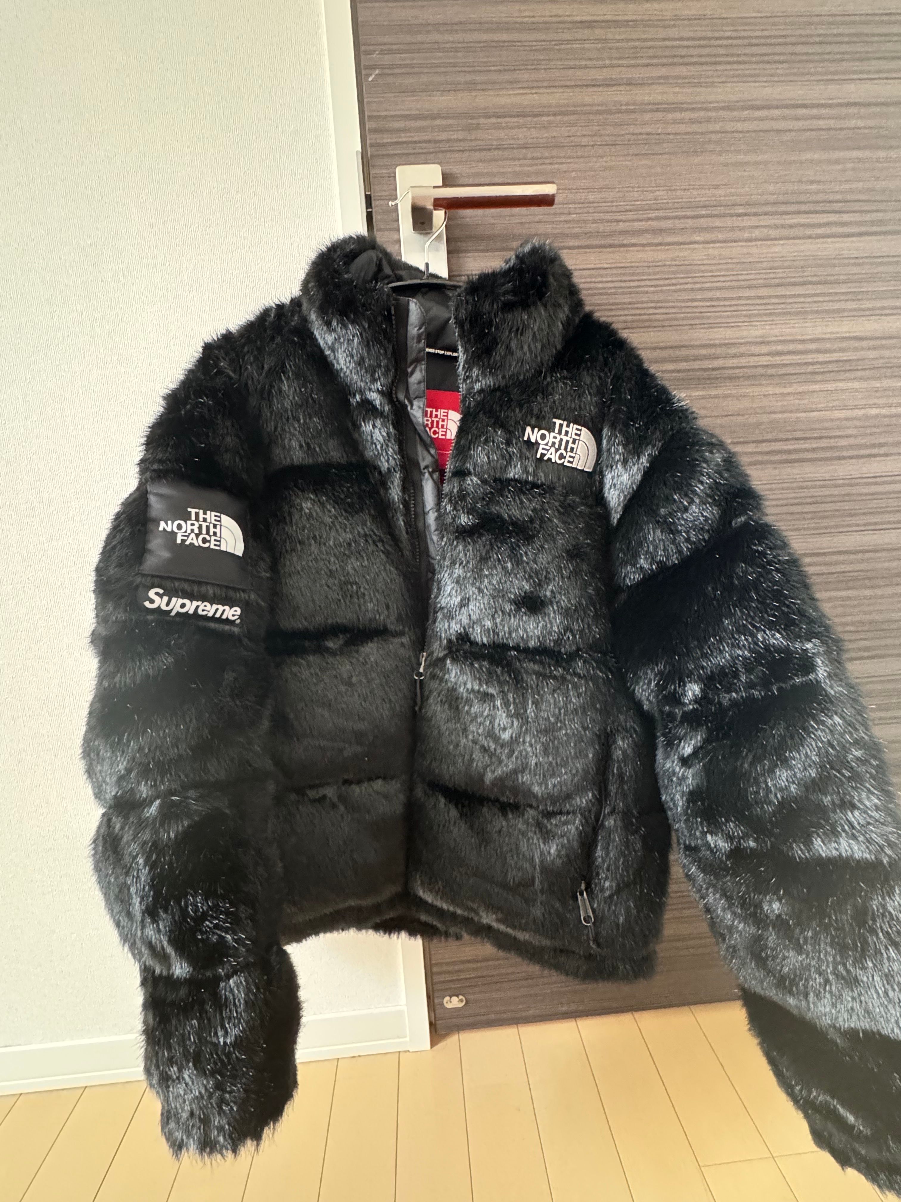 Supreme x The North Face Faux Fur Nuptse Jacket "Black"