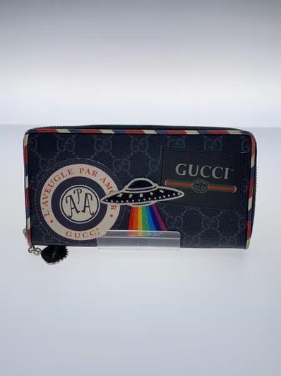 GUCCI Night Courrier GG Supreme Zip Around Wallet "Black"