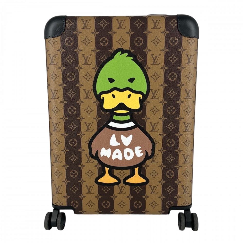 LOUIS VUITTON ルイヴィトン キャリーバッグ モノグラムリバース ホライゾン NIGOコラボ スーツケース トラベルバッグ キャリーケース    ブラウン 茶 シルバー金具 ユニセックス【中古品】