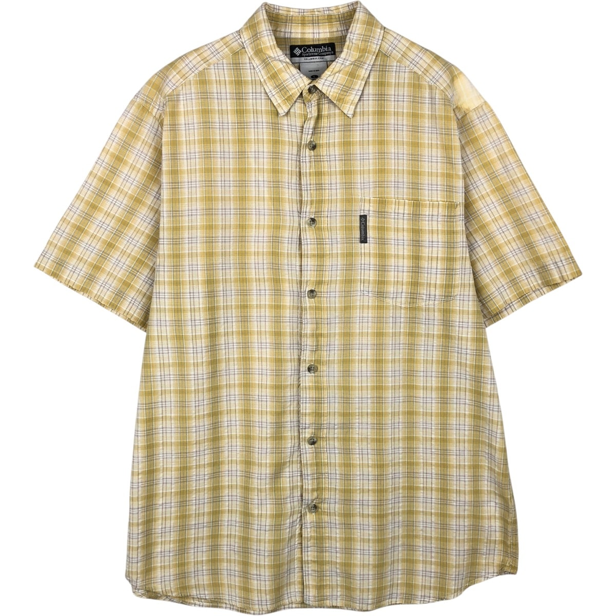 古着 00年代 コロンビア Columbia 半袖 コットン チェックシャツ メンズL相当/eaa650641