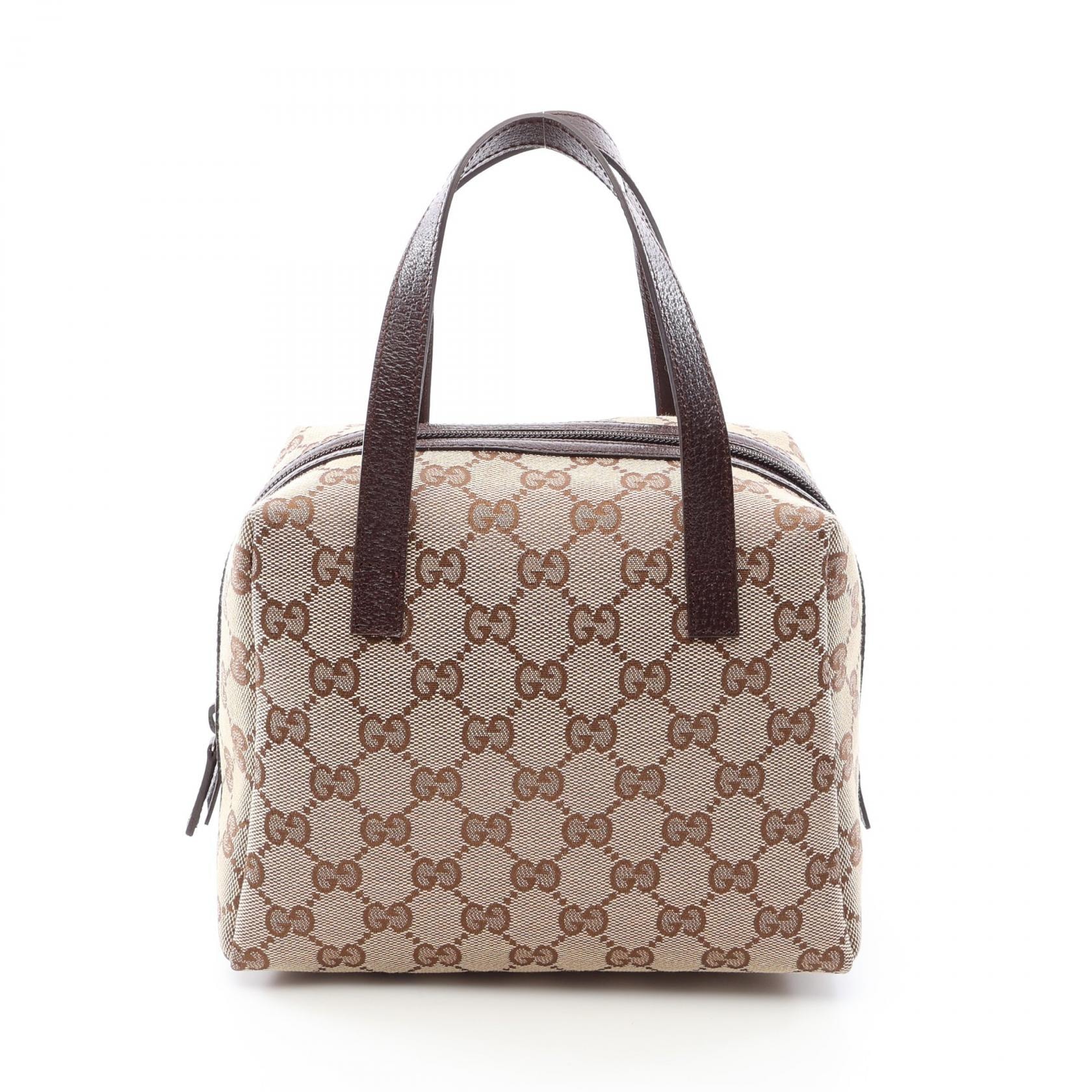 グッチ GUCCI GGキャンバス ハンドバッグ バッグ キャンバス レザー レディース ベージュ系 / ブラウン系 124542 【中古】