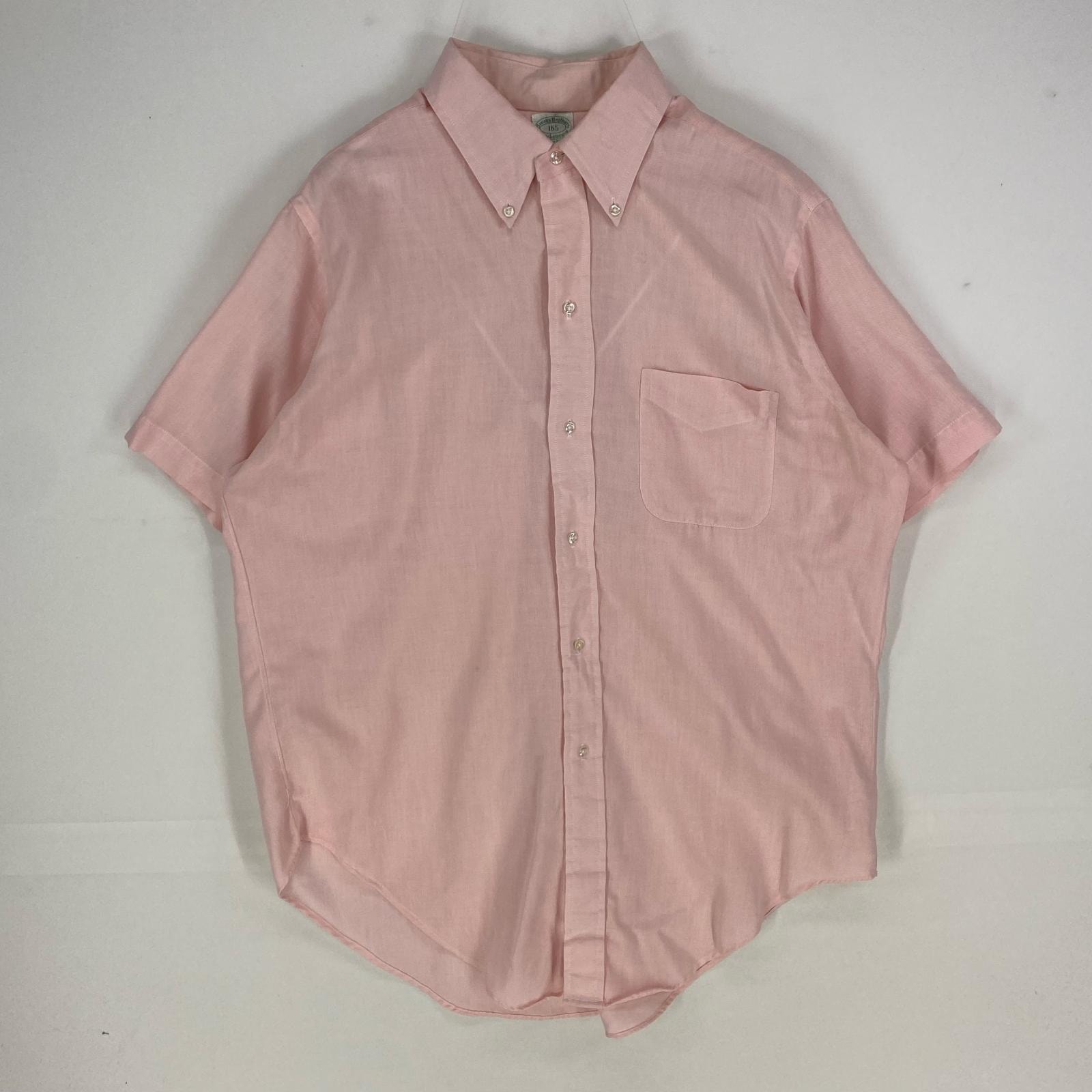 古着 70's~80's/70年代~80年代 ヴィンテージ ブルックスブラザーズ Brooks Brothers 半袖シャツ 6ボタン L  ピンク系 無地 メンズ