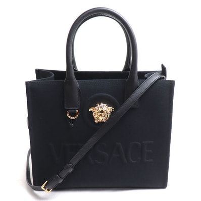 VERSACE ヴェルサーチ ラ メデューサ スモール ハンドバッグ ブラック 1005861-1A03095_DTU_UNICA_1B00V__ IC レディース【中古】