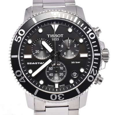 ティソ TISSOT T120417A シースター クロノグラフ クォーツ メンズ 美品 箱・保証書付き I#144881