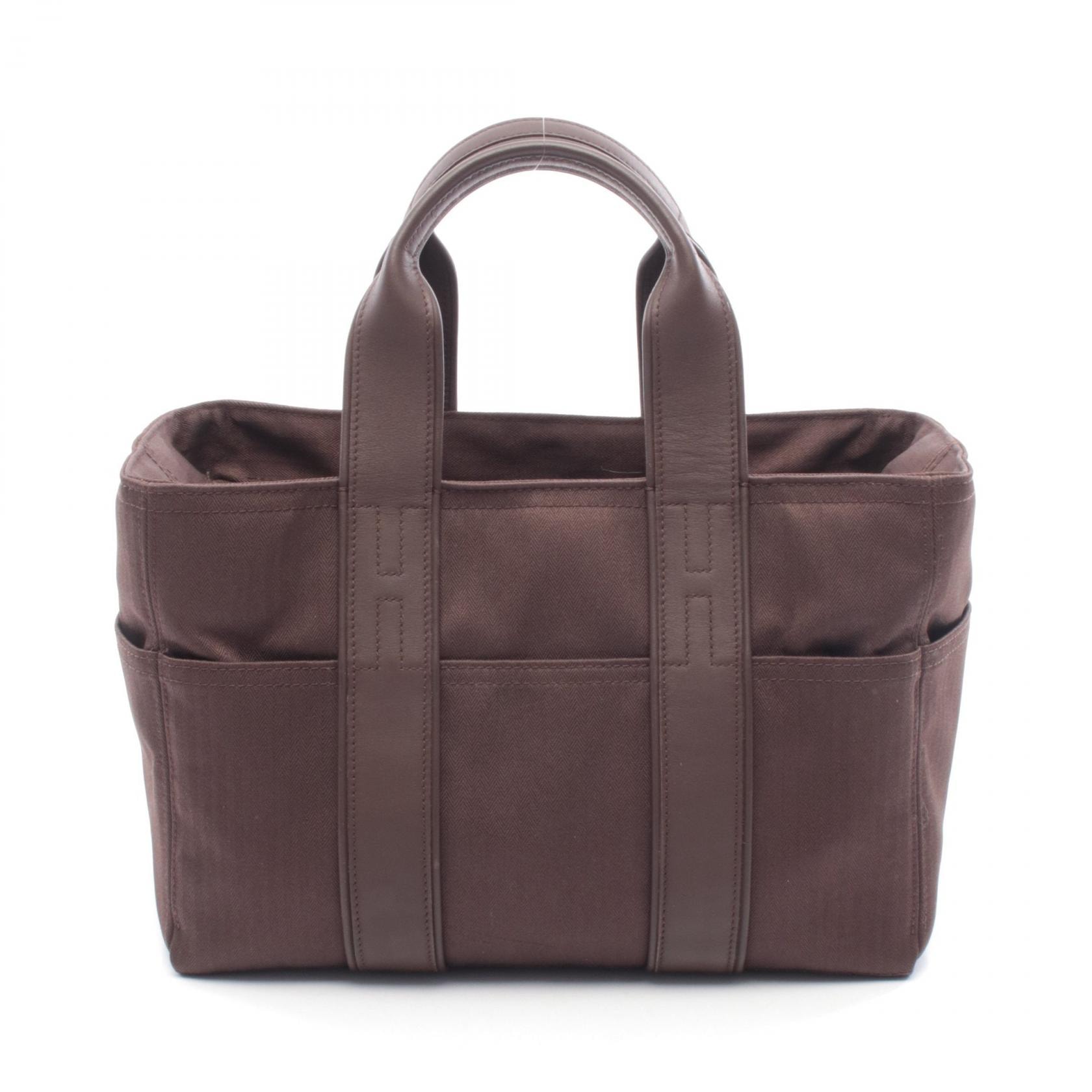エルメス HERMES アカプルコPM ハンドバッグ バッグ レザー キャンバス トワルシェブロン トワルシェブロン レディース ブラウン系 【中古】