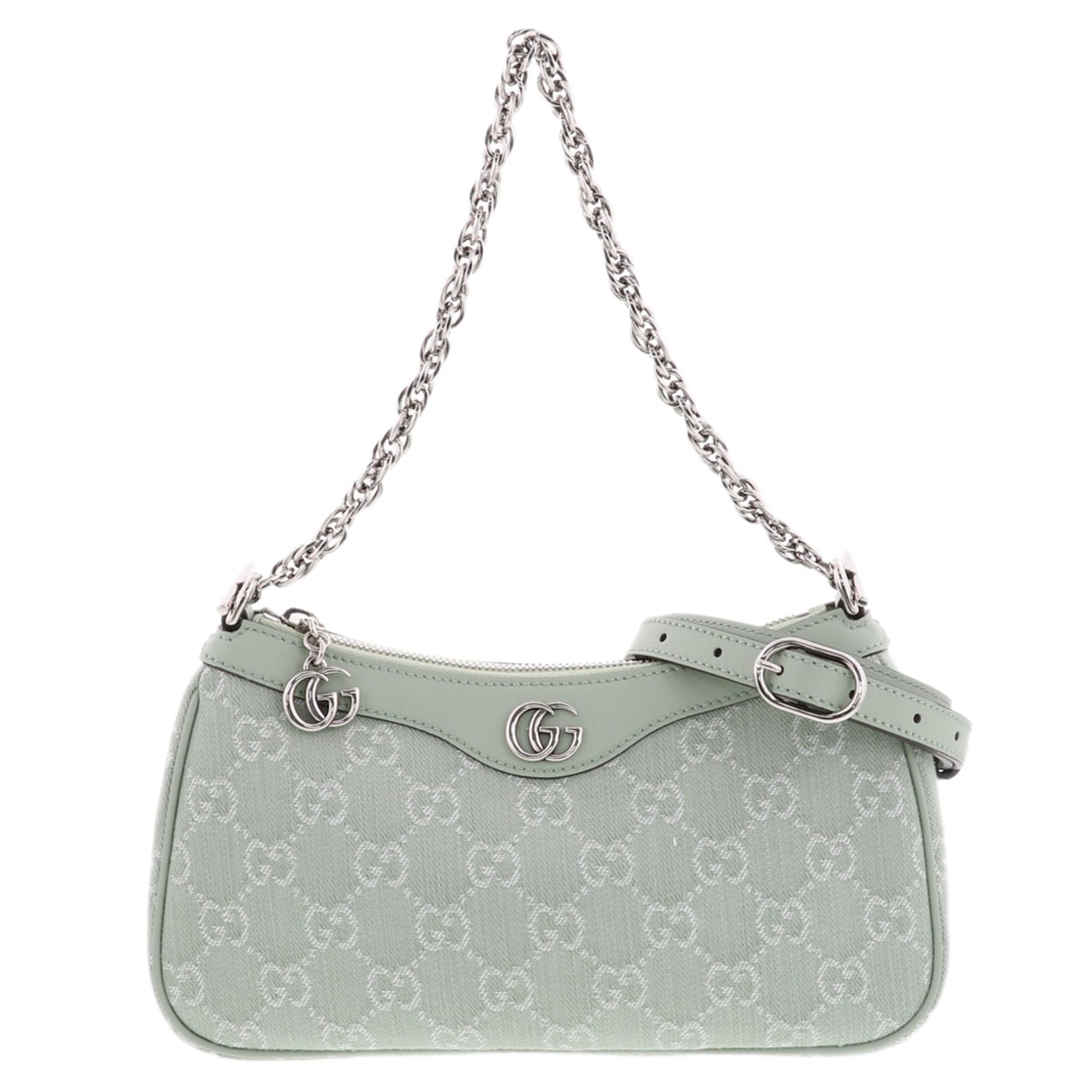 GUCCI グッチ オフィディア スモール ショルダーバッグ 784753 GGキャンバス グリーン シルバー金具  レディース【中古】