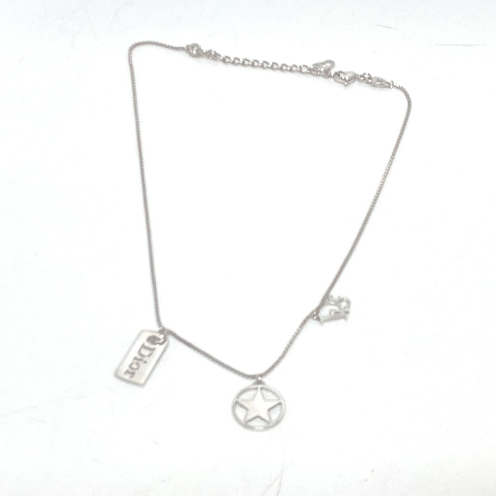 ディオール Dior ロゴプレート スター チェーン ネックレス アクセサリー 小物 ネックレス GP シルバー