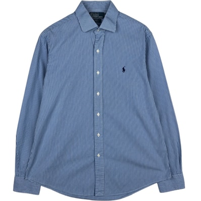 古着 ラルフローレン Ralph Lauren REGENT CUSTOM FIT 長袖 コットンストライプシャツ メンズL相当/eaa632582
