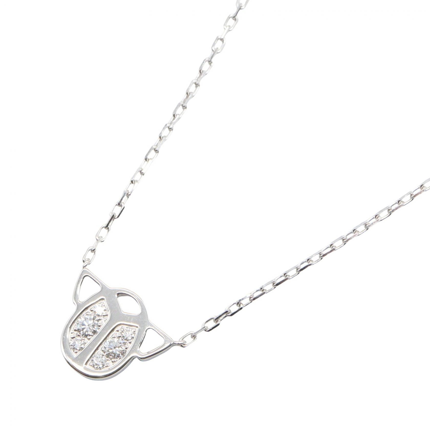 カルティエ CARTIER スカラベ ダイヤ ネックレス ネックレス ジュエリー K18WG(ホワイトゴールド) ダイヤモンド レディース シルバー系 / クリア系 【中古】