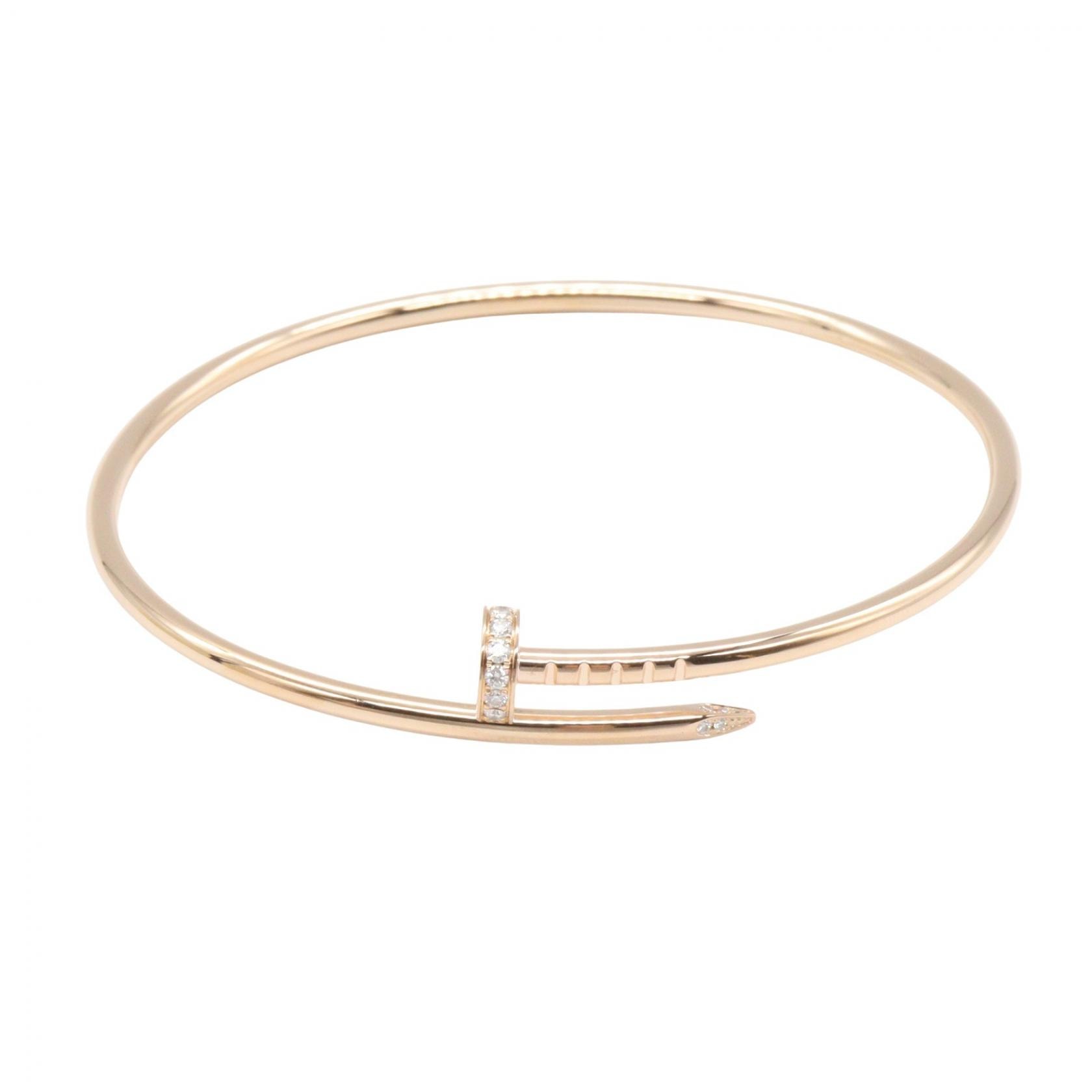 カルティエ CARTIER ジュストアンクル ダイヤ SM ブレスレット ブレスレット アクセサリー K18PG(ピンクゴールド) ダイヤモンド レディース ゴールド系 / クリア系 B6065818 【中古】