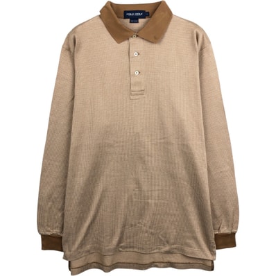 古着 ラルフローレン Ralph Lauren POLO GOLF ポロゴルフ 千鳥格子柄 長袖 チェック ポロシャツ メンズL相当/eaa662525