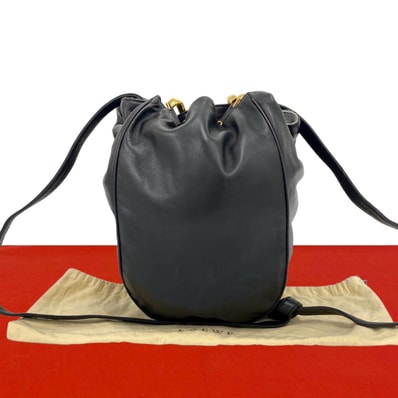 LOEWE ロエベ アナグラム ロゴ レザー ショルダーバッグ ブラック
07068