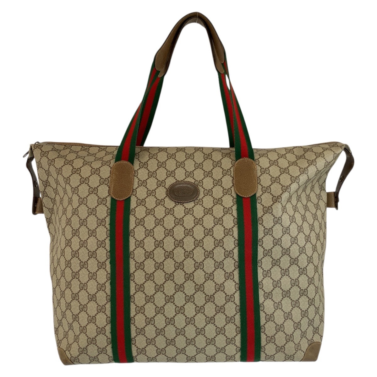 美品 GUCCI グッチ ヴィンテージ シェリーライン ベージュ ブラウン GGスプリームキャンバス ボストンバッグ トートバッグ 601182 【中古】