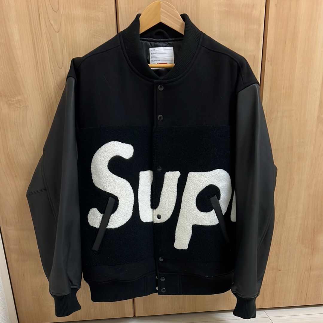 Supreme Big Logo Chenille Varsity Jacket "Black"