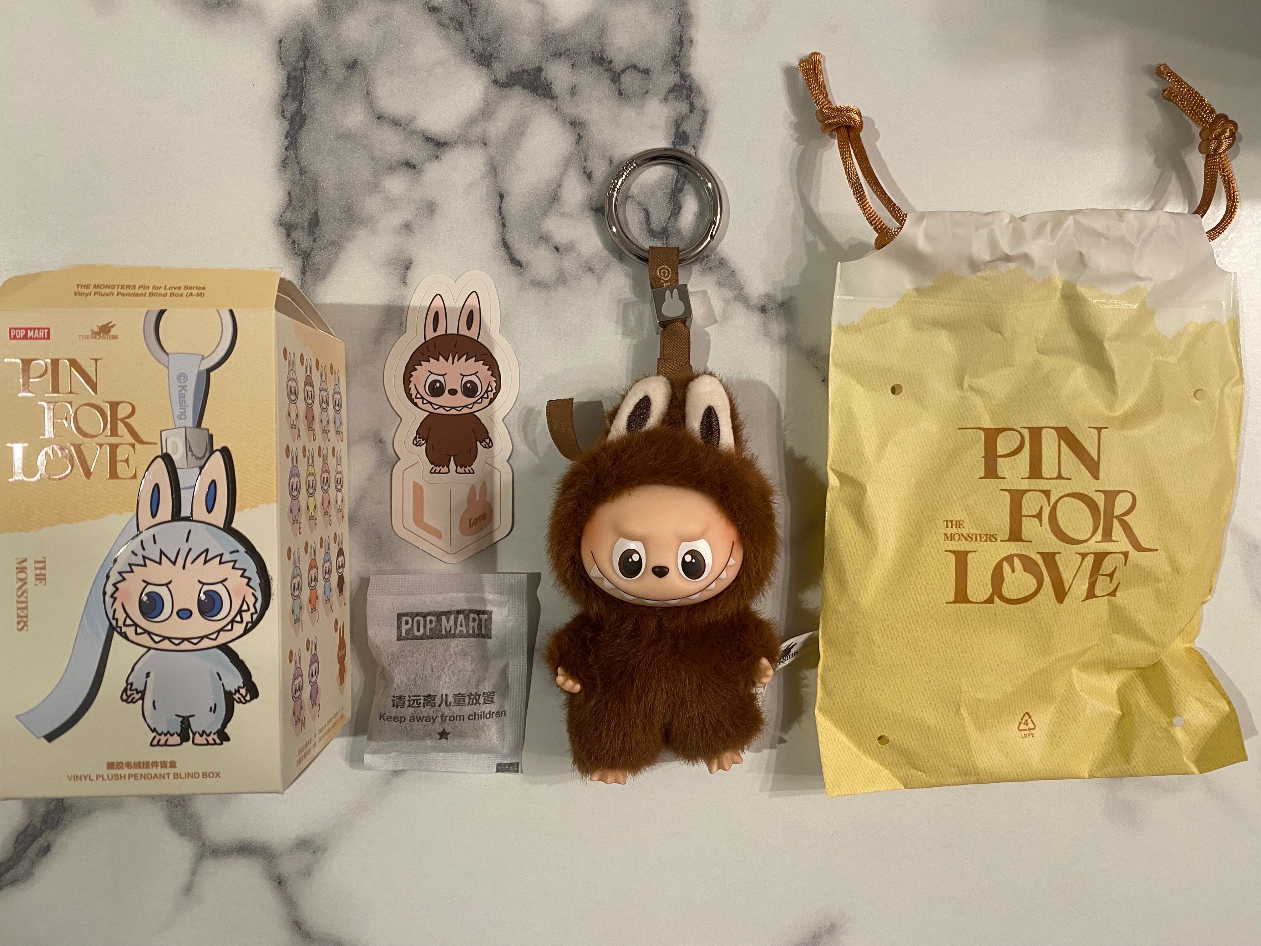 POP MART THE MONSTERS (LABUBU) Pin for Love Series-Vinyl Plush Pendant (A-M) L