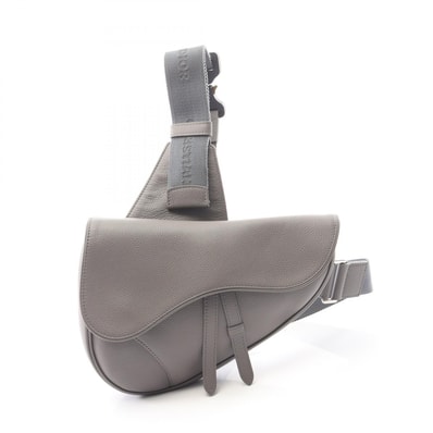 ディオール Dior SADDLE サドル ウエストバッグ ボディバッグ バッグ レザー メンズ グレー系 【中古】