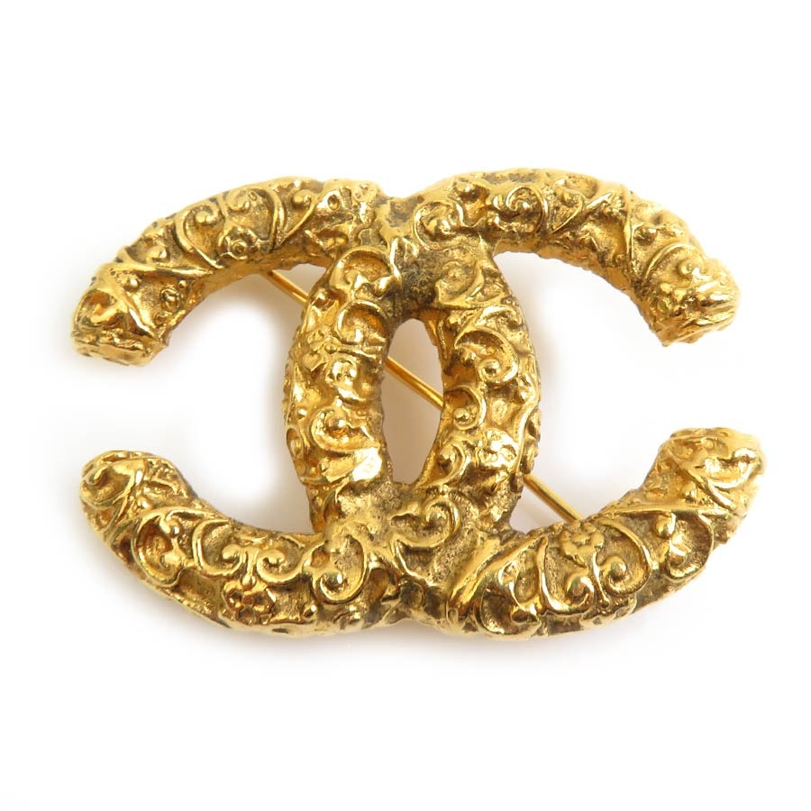 シャネル CHANEL ブローチ 溶岩 メタル ゴールド レディース【中古】 h32086a