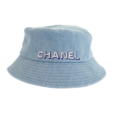 シャネル ロゴバケットハット AA8088 帽子 デニム ブルー【中古】【Aランク】