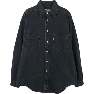 古着 ~00年代 リーバイス Levi's RED TAB 長袖 ブラックデニムシャツ メンズM相当/eaa666227