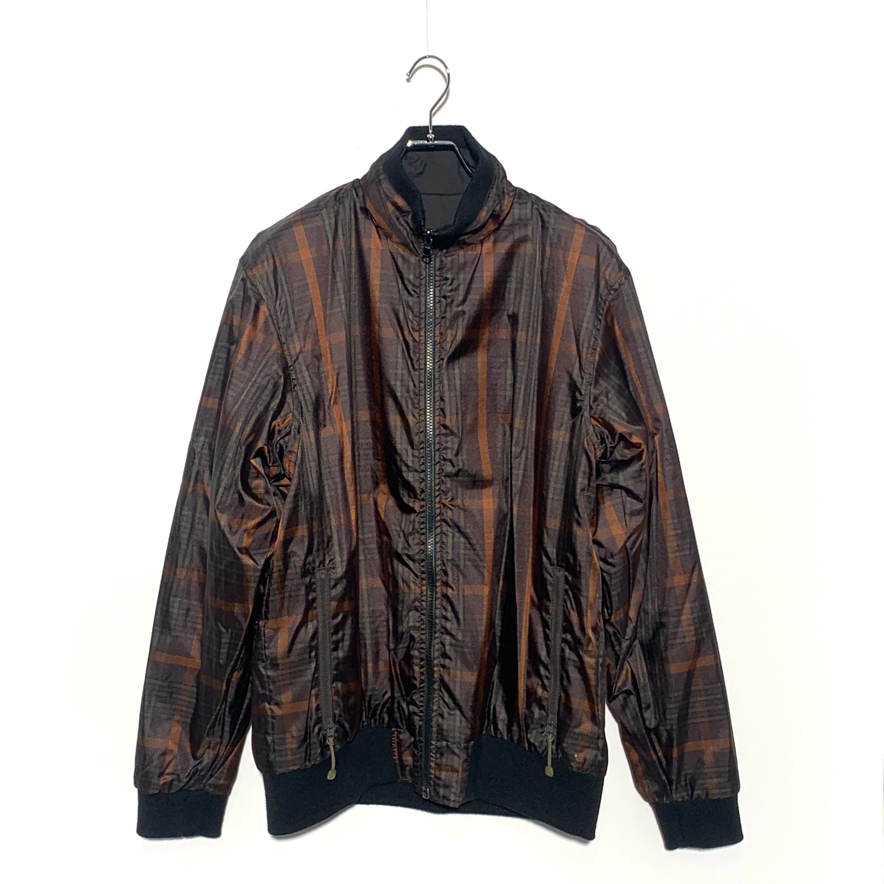 STUSSY Old reversible check padded jacket brown×orange