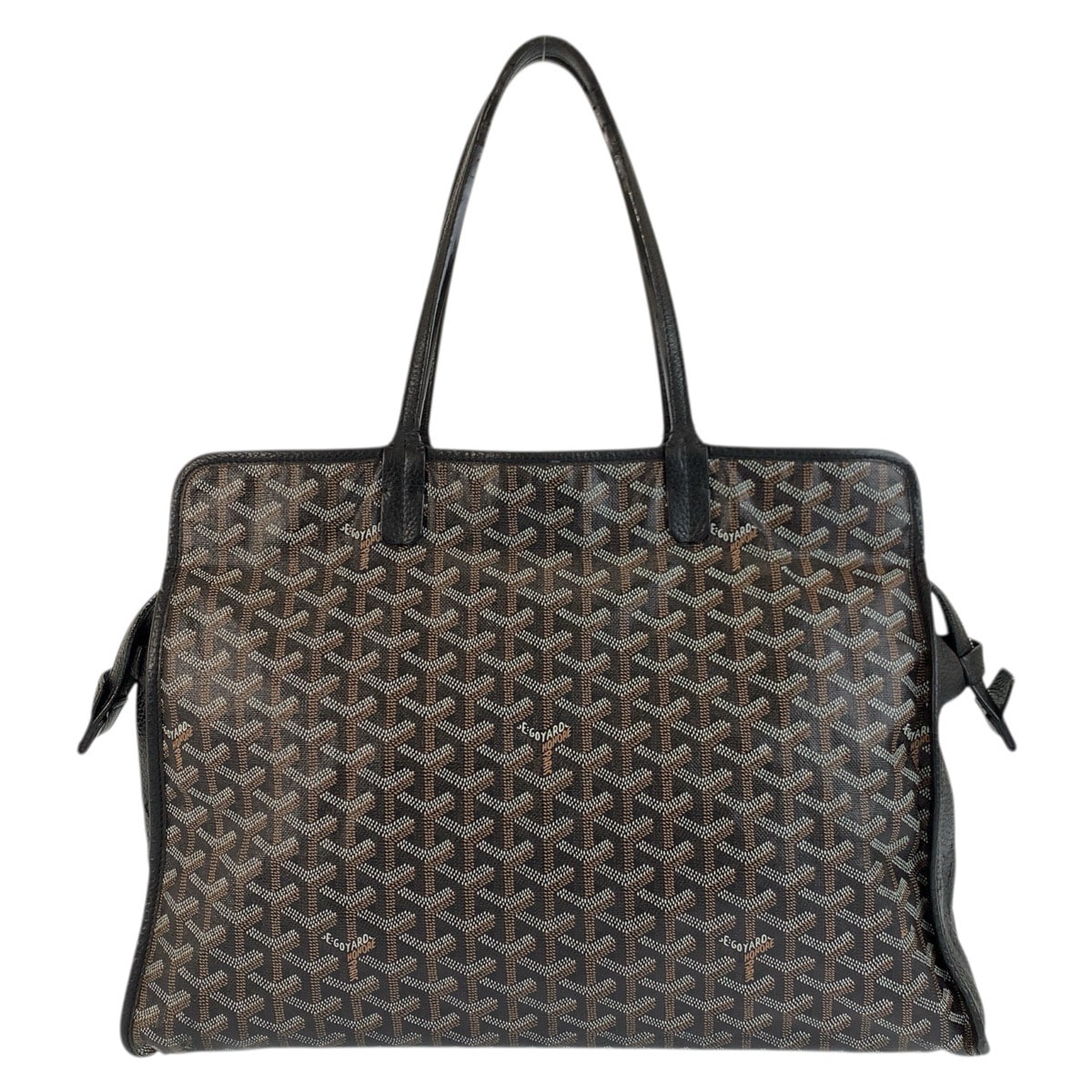 美品 GOYARD ゴヤール アーディPM ブラック 黒 ブラウン PVC レザー/ トートバッグ ショルダーバッグ 601585 【中古】