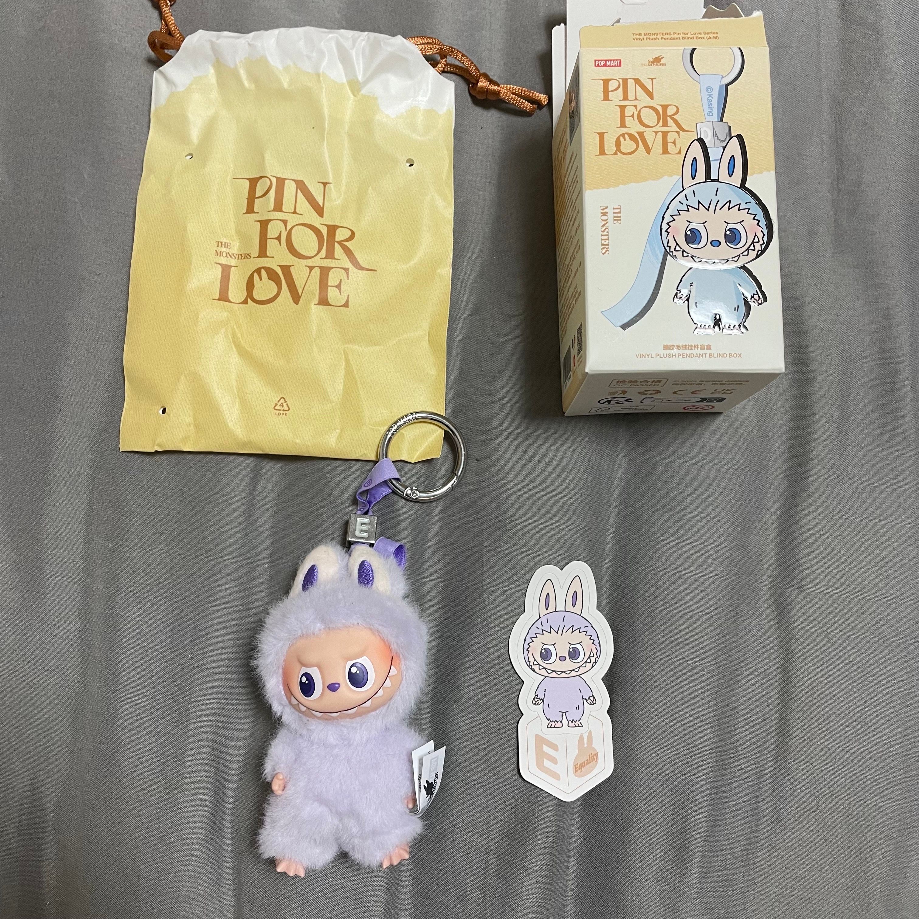 POP MART THE MONSTERS (LABUBU) Pin for Love Series-Vinyl Plush Pendant (A-M) E