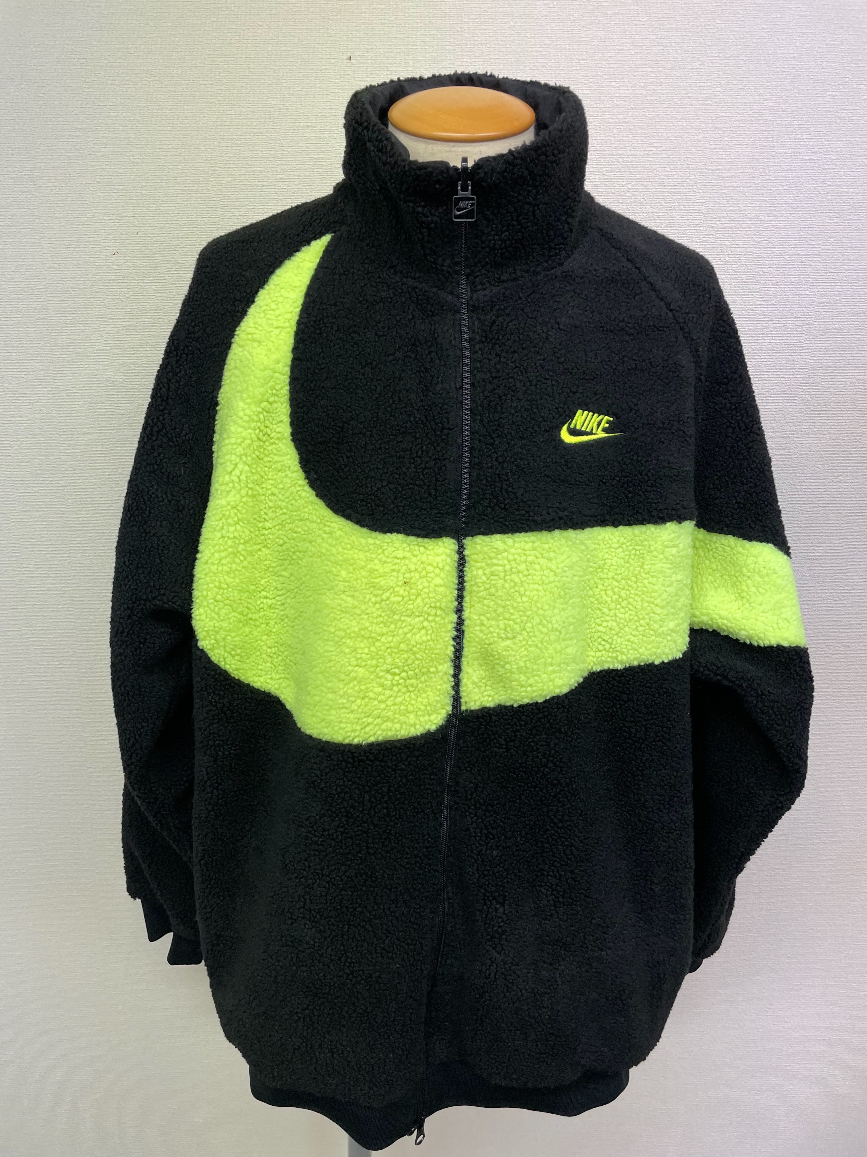 Nike Big Swoosh Reversible Boa Jacket"Black Neon"