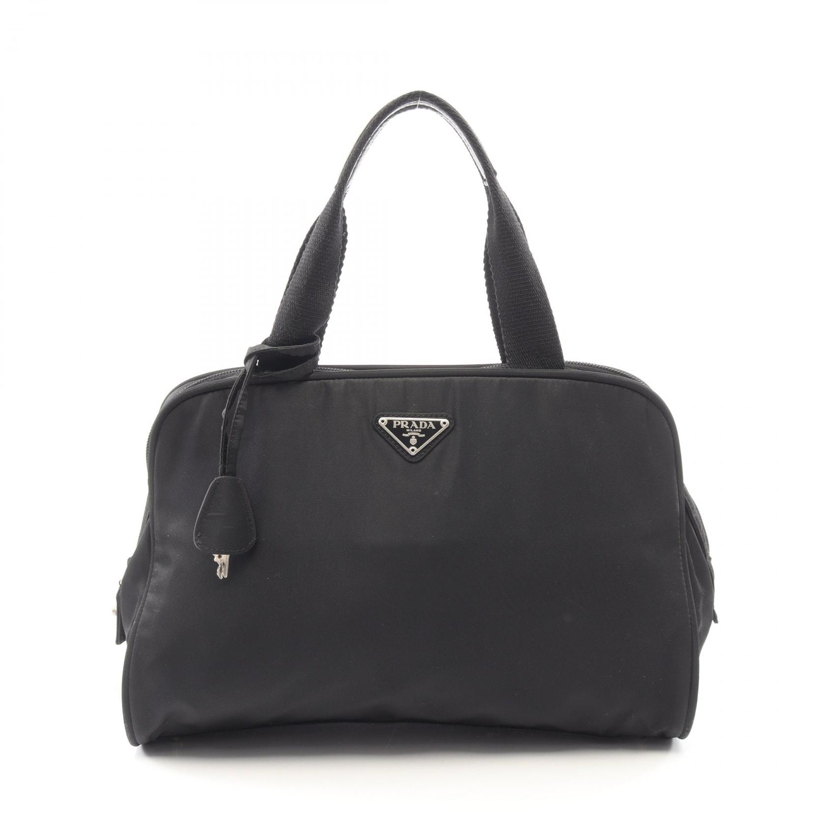 プラダ PRADA ハンドバッグ バッグ ナイロン レザー レディース ブラック系 【中古】