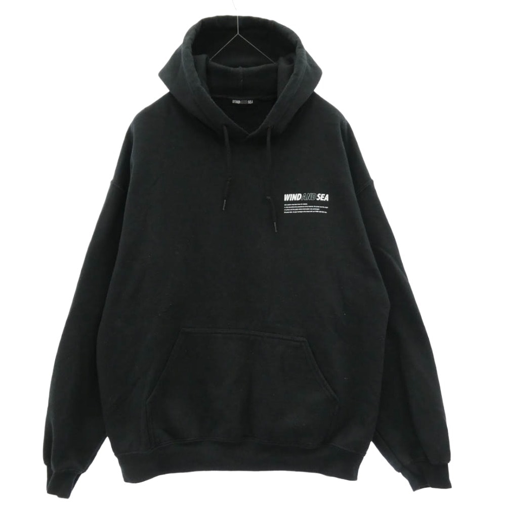 WIND AND SEA ウィンダンシー パーカー 19AW WDS-CS-179 ロゴ バックプリント プルオーバー パーカー フーディー ブラック系 M【中古】
