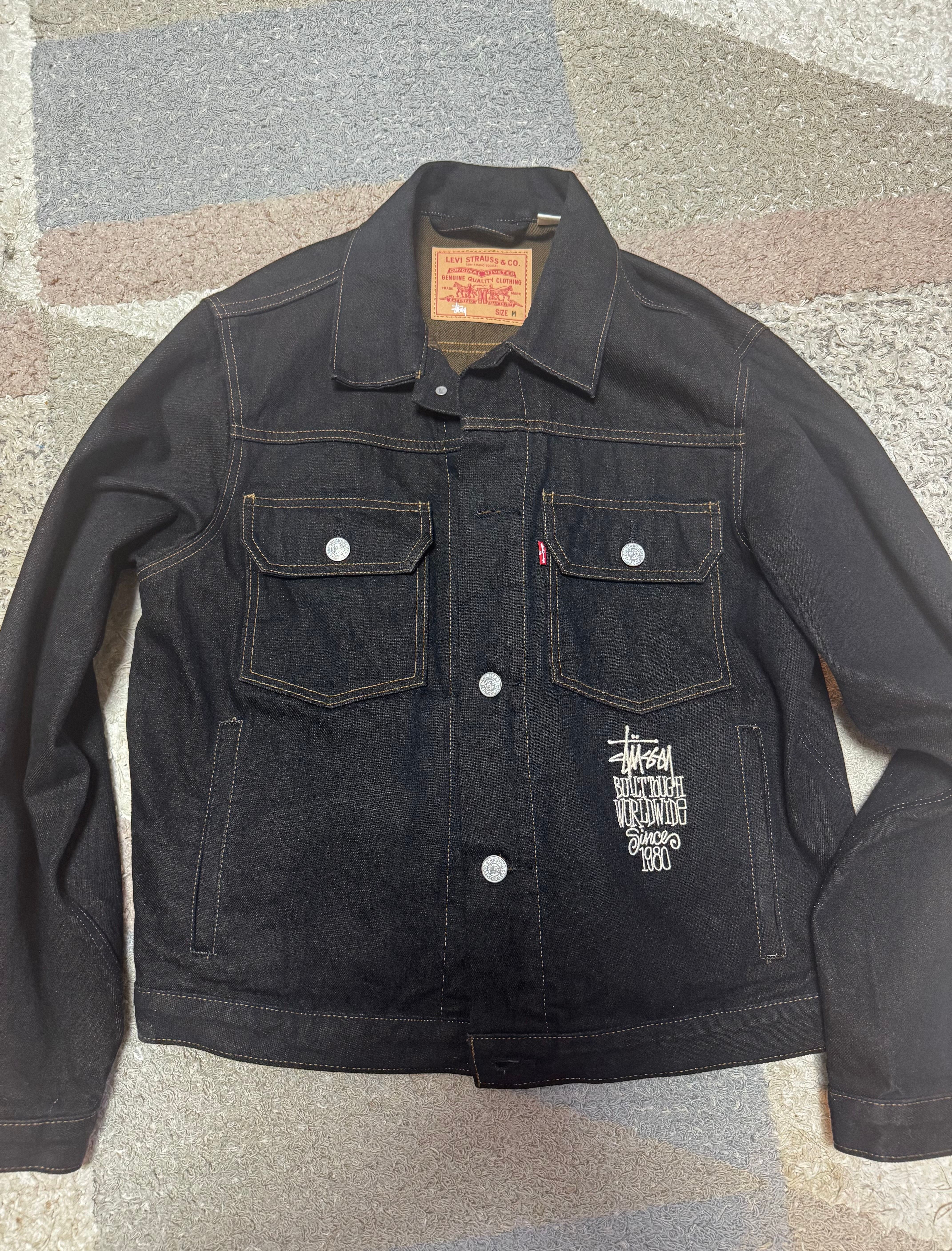 Stussy x LEVI'S Crispy Rinse Trucker "Black/Brown"