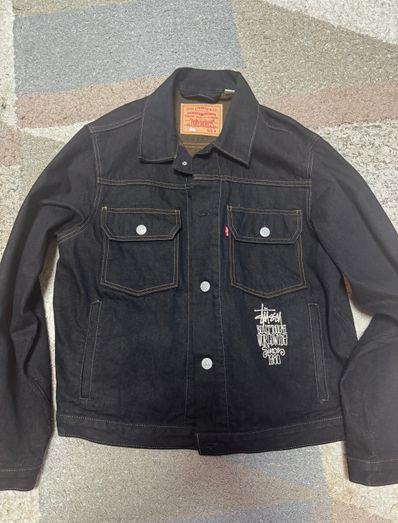 Stussy x LEVI'S Crispy Rinse Trucker "Black/Brown"