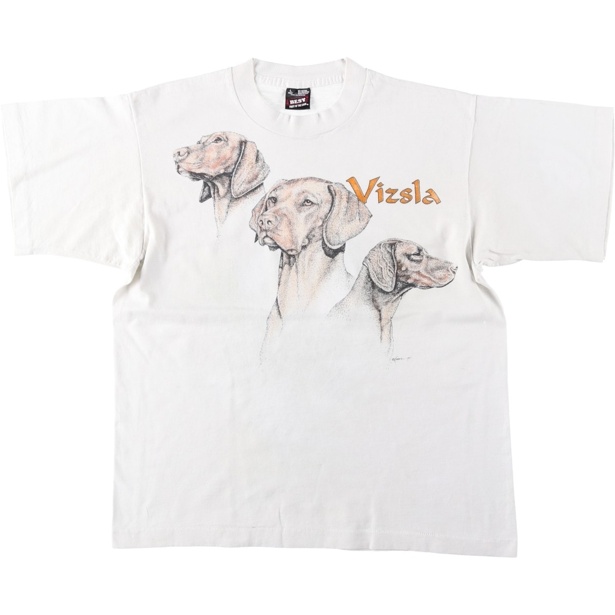 古着 90年代 フルーツオブザルーム FRUIT OF THE LOOM BEST VIZSLA ビズラ 犬柄 アニマルTシャツ USA製 レディースL相当 ヴィンテージ/eaa635577