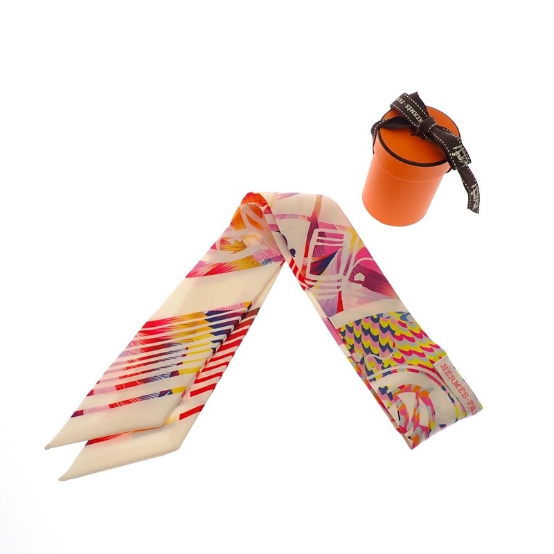 エルメス HERMES ツイリー マーブルシルク エクスリブリス H064066S01 スカーフ シルク マルチカラー レディース【中古】【Aランク】