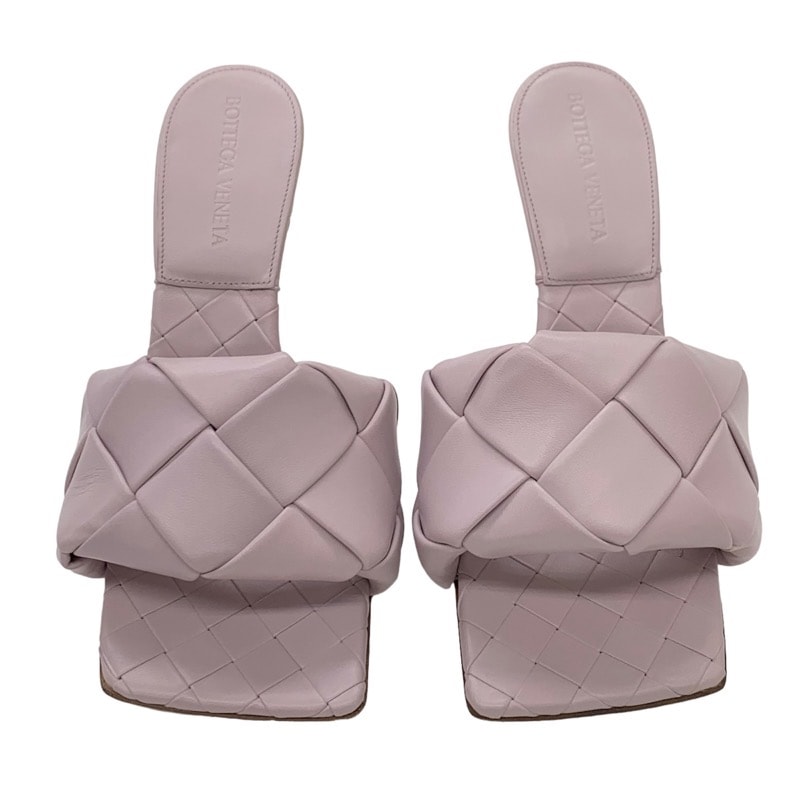ボッテガヴェネタ BOTTEGAVENETA リド サンダル 靴 シューズ レザー ピンク 未使用 イントレチャート ミュール